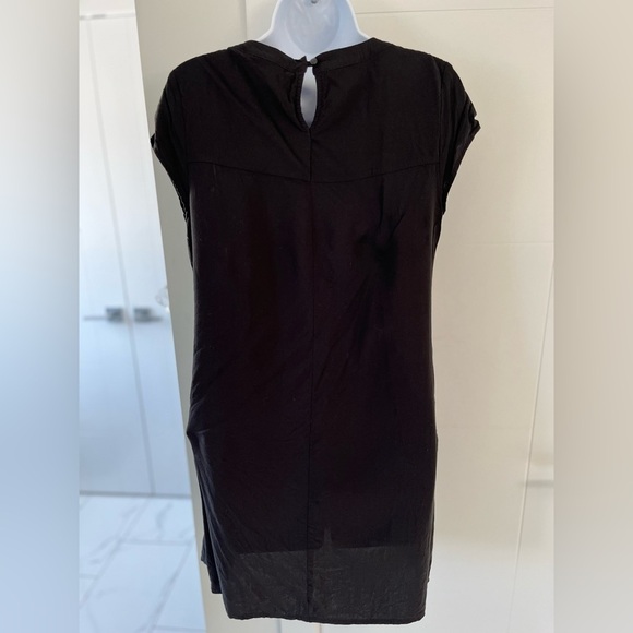 George/ Black boho dress/ Midi/  White embroidery/ Size US L - Picture 6 of 12